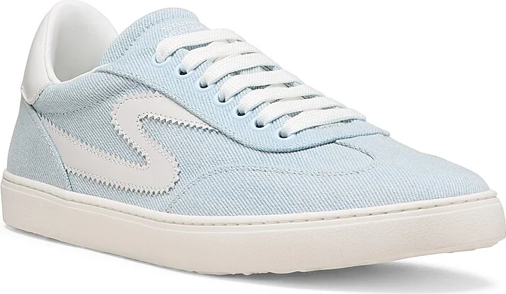 Women's Runaround Logo Denim & Leather Sneakers - Light White - Size 5 - Image 2