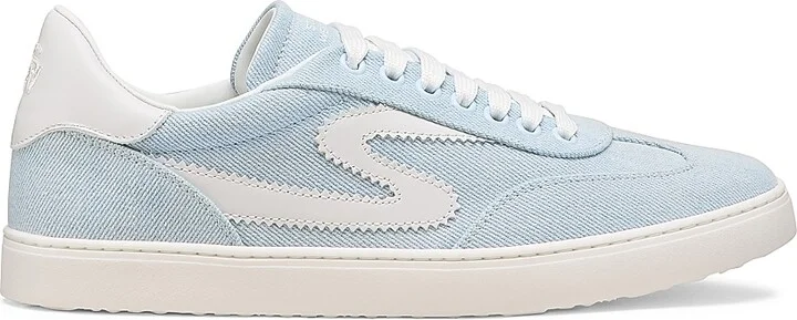 Women's Runaround Logo Denim & Leather Sneakers - Light White - Size 5