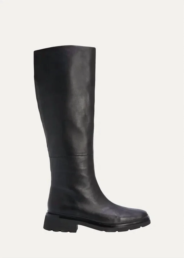 Women's Rune Leather Lug Sole Boots In Black