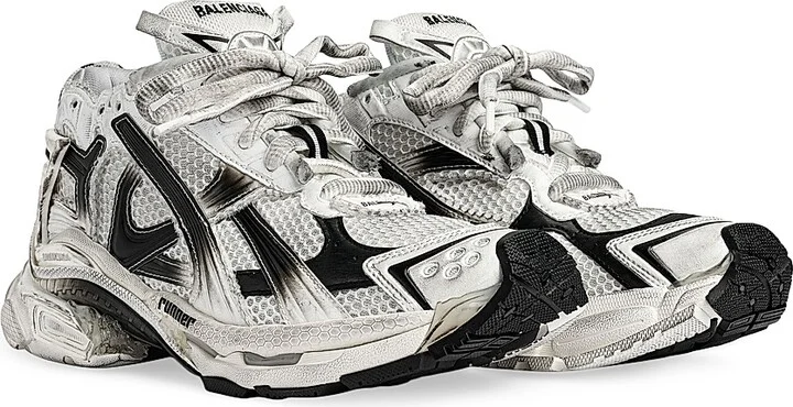 Women's Runner Gradient Sneakers - White Black - Size 5 - Image 2
