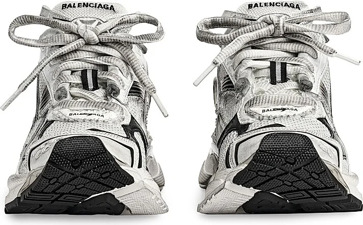 Women's Runner Gradient Sneakers - White Black - Size 5 - Image 4