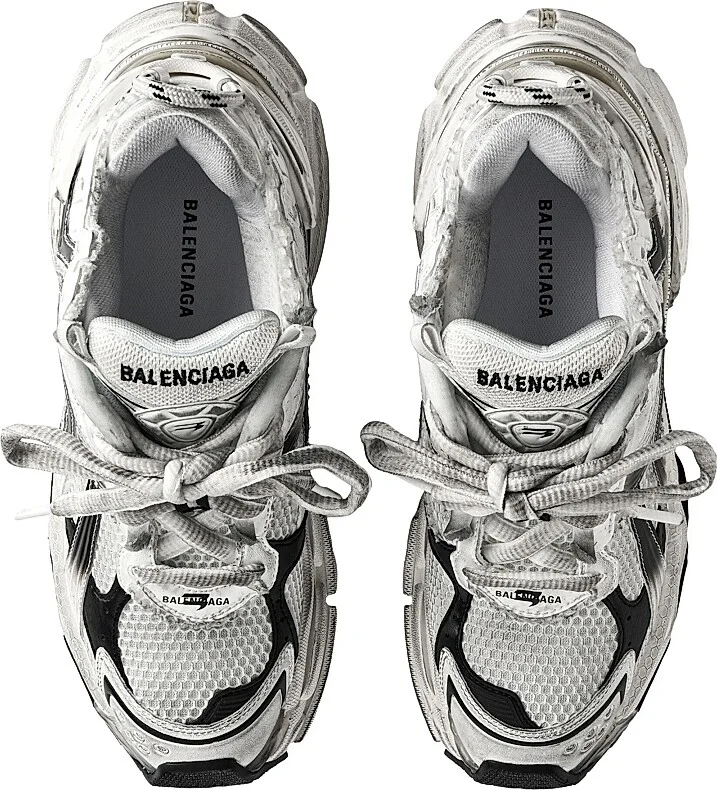 Women's Runner Gradient Sneakers - White Black - Size 5 - Image 5