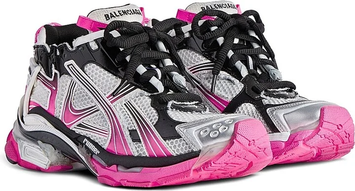 Women's Runner Gradient Sneakers - White Black - Size 5 - Image 8