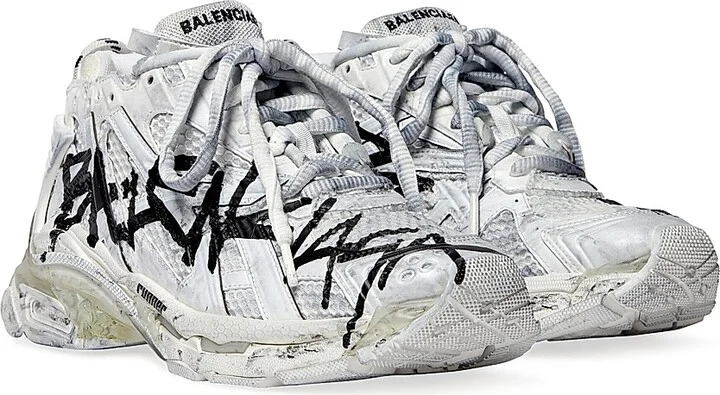 Women's Runner Graffiti Sneakers - White - Size 6 - Image 2