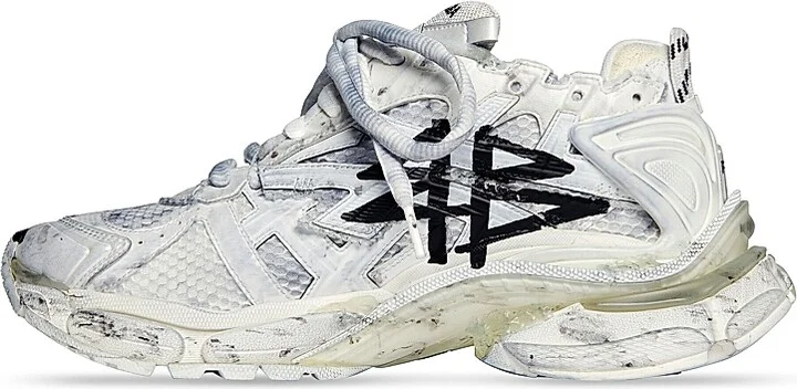 Women's Runner Graffiti Sneakers - White - Size 6 - Image 6