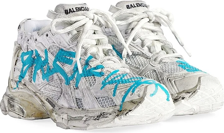 Women's Runner Graffiti Sneakers - White - Size 6 - Image 8