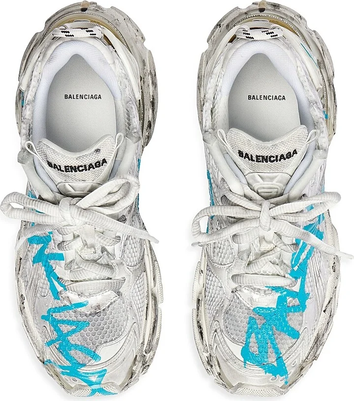 Women's Runner Graffiti Sneakers - White - Size 6 - Image 11
