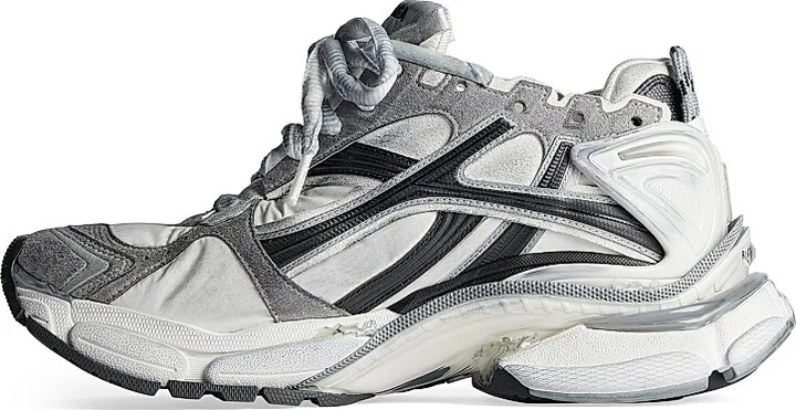 Women's Runner Sneakers - Black White - Size 5 - Image 5