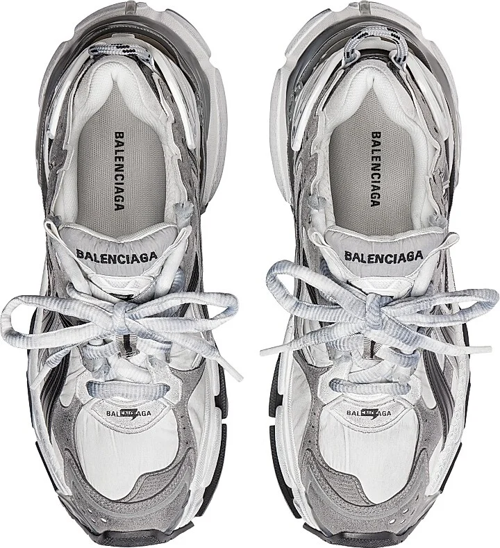Women's Runner Sneakers - Black White - Size 5 - Image 6