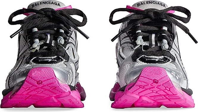 Women's Runner Sneakers - Silver - Size 4 - Image 3
