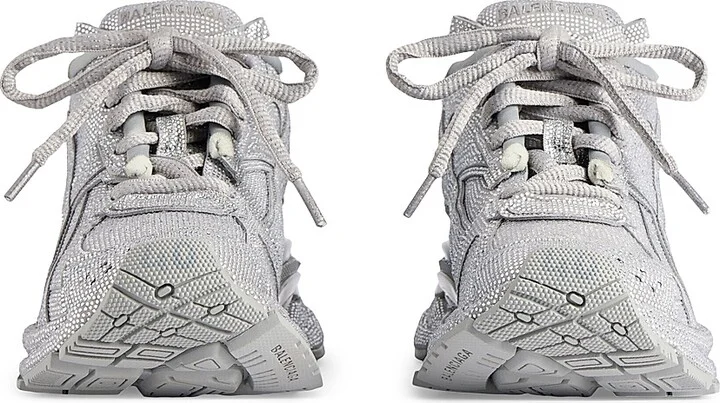 Women's Runner Sneakers with Rhinestones - White - Size 11 - Image 4