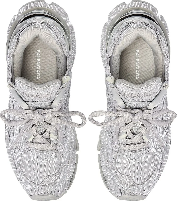 Women's Runner Sneakers with Rhinestones - White - Size 11 - Image 6