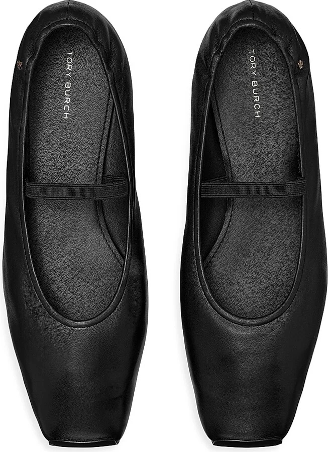 Women's Runway Leather Ballet Flats - Perfect Black - Size 6 - Image 3