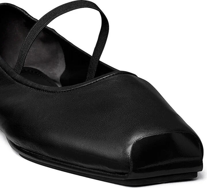 Women's Runway Leather Ballet Flats - Perfect Black - Size 6 - Image 4