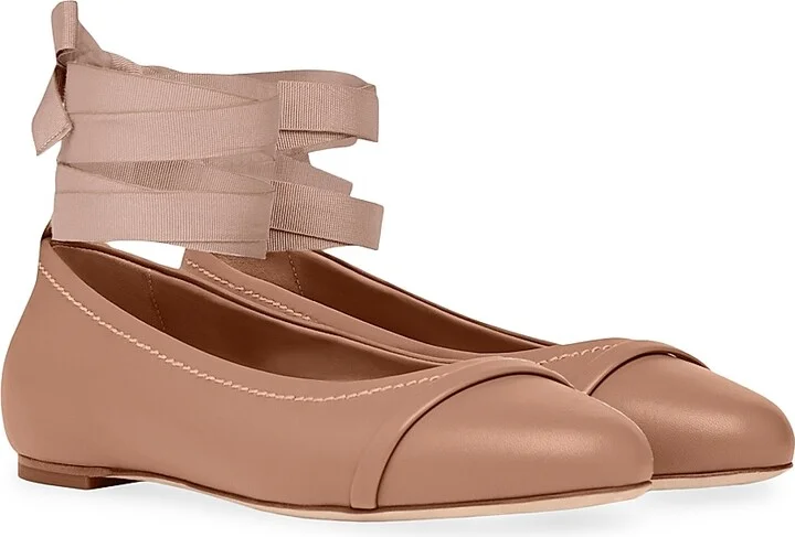 Women's Sabina Leather Flat Pumps - Blush - Size 12 - Image 2