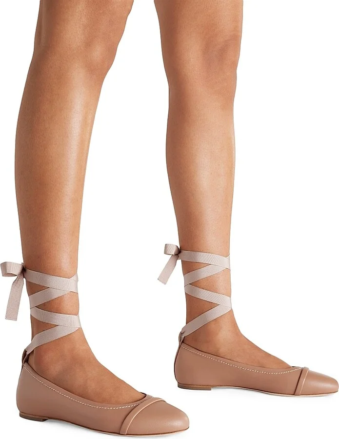 Women's Sabina Leather Flat Pumps - Blush - Size 12 - Image 5