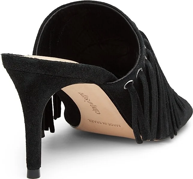 Women's Sabrina 70MM Fringed Suede Sandals - Black - Size 5 - Image 3