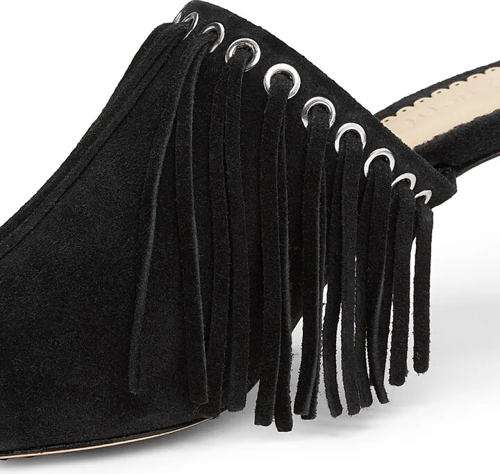 Women's Sabrina 70MM Fringed Suede Sandals - Black - Size 5 - Image 5