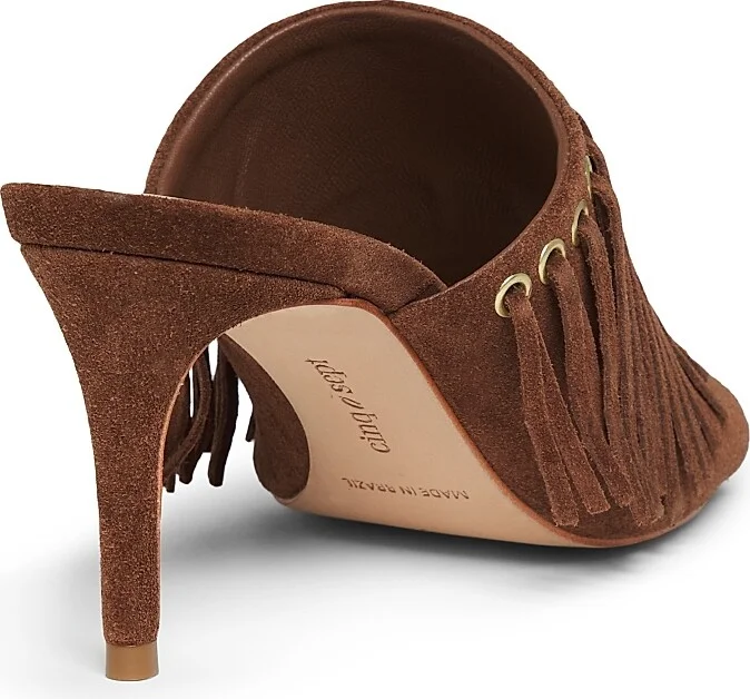Women's Sabrina 70MM Fringed Suede Sandals - Black - Size 5 - Image 8