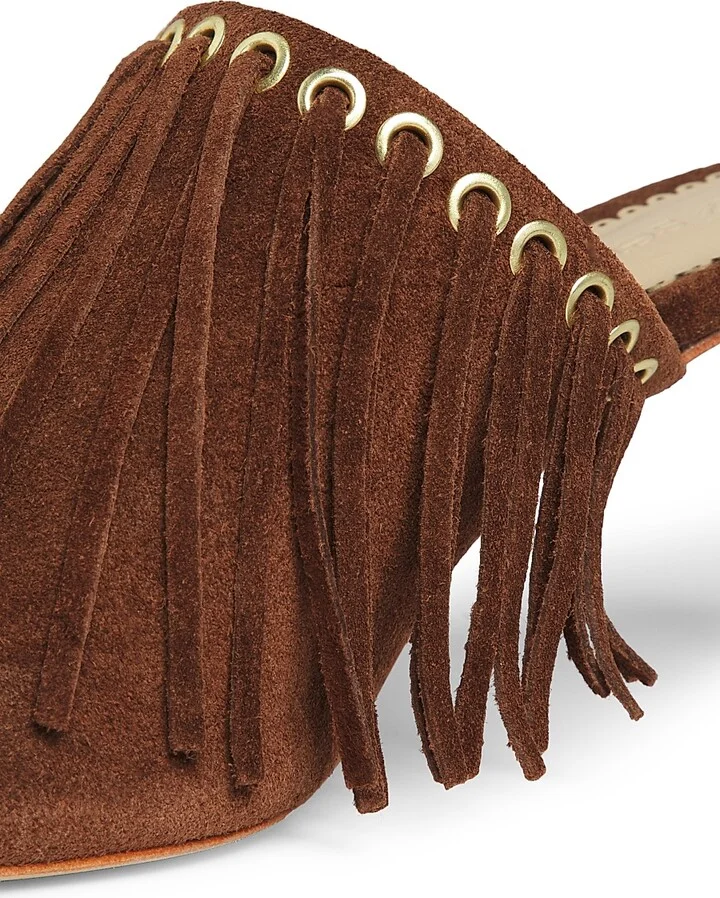 Women's Sabrina 70MM Fringed Suede Sandals - Black - Size 5 - Image 10