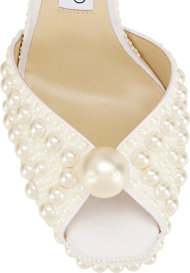 Women's Sacaria 120MM Embellished Platform Sandals - White - Size 5 - Image 4