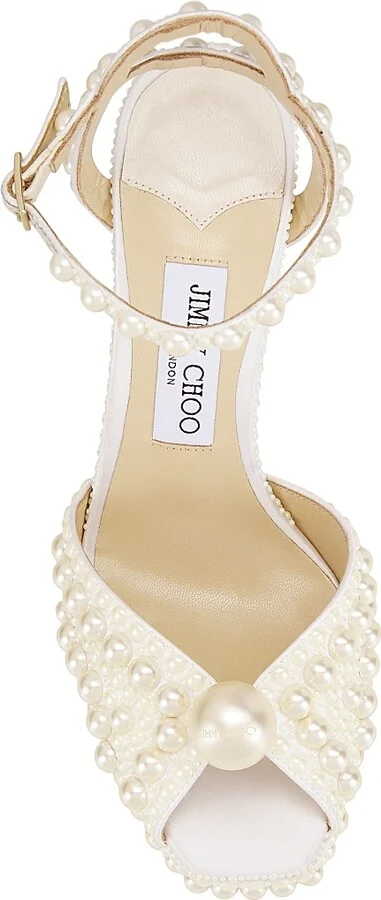 Women's Sacaria 120MM Embellished Platform Sandals - White - Size 5 - Image 5