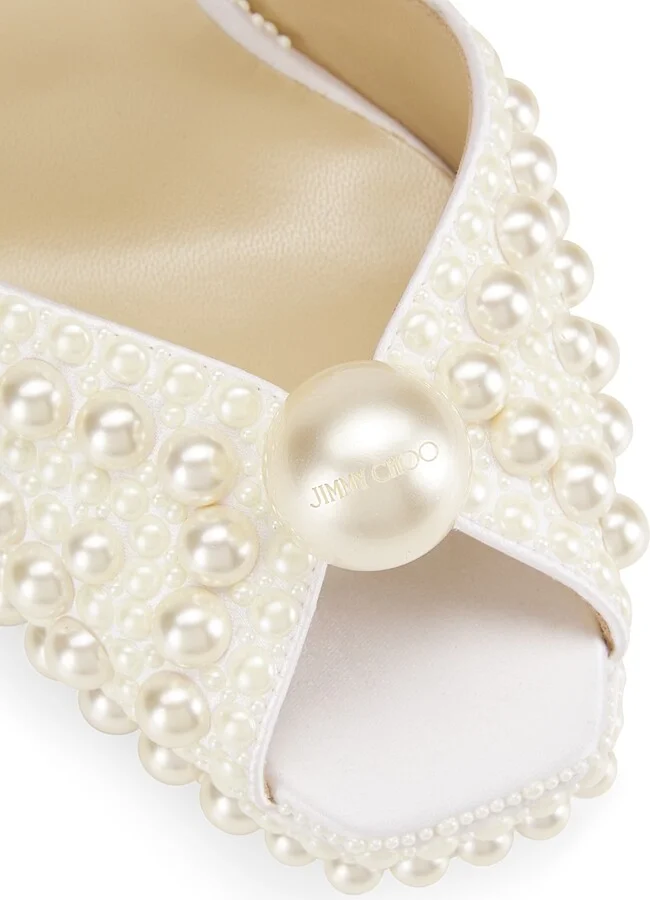 Women's Sacaria 120MM Embellished Platform Sandals - White - Size 5 - Image 6