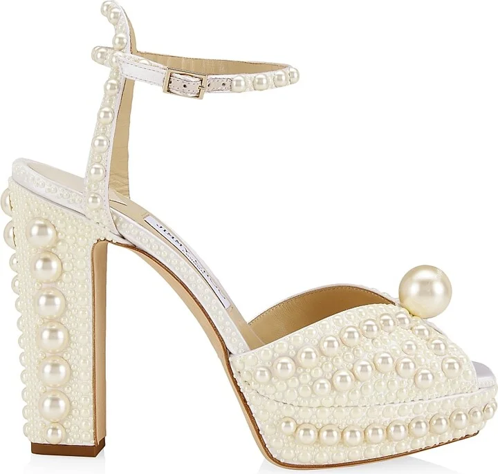 Women's Sacaria 120MM Embellished Platform Sandals - White - Size 5
