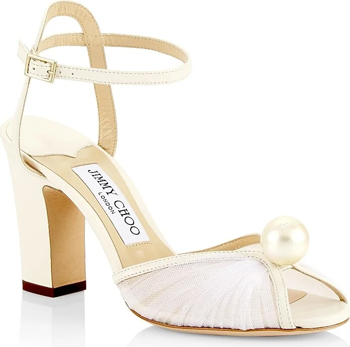 Women's Sacaria 85MM Tulle Sandals - Ivory - Size 5 - Image 2
