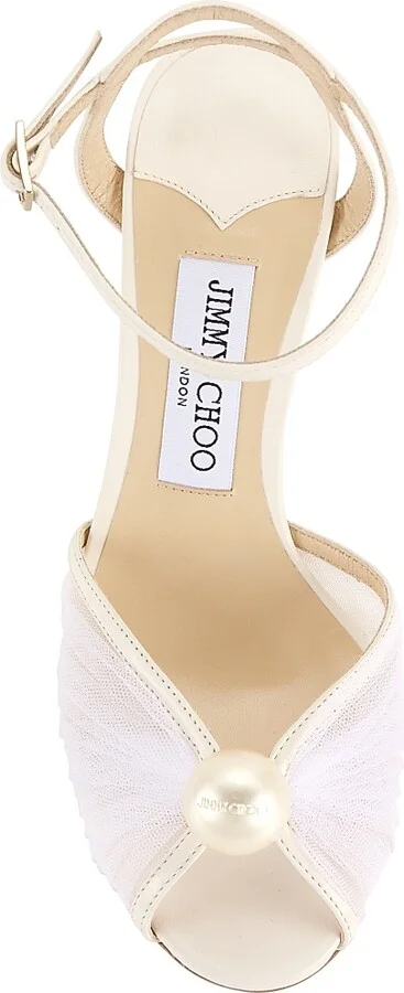 Women's Sacaria 85MM Tulle Sandals - Ivory - Size 5 - Image 5