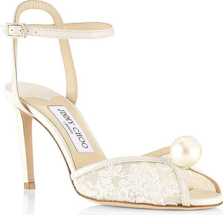 Women's Sacora 85MM Floral Lace Sandals - Ivory White - Size 6 - Image 2