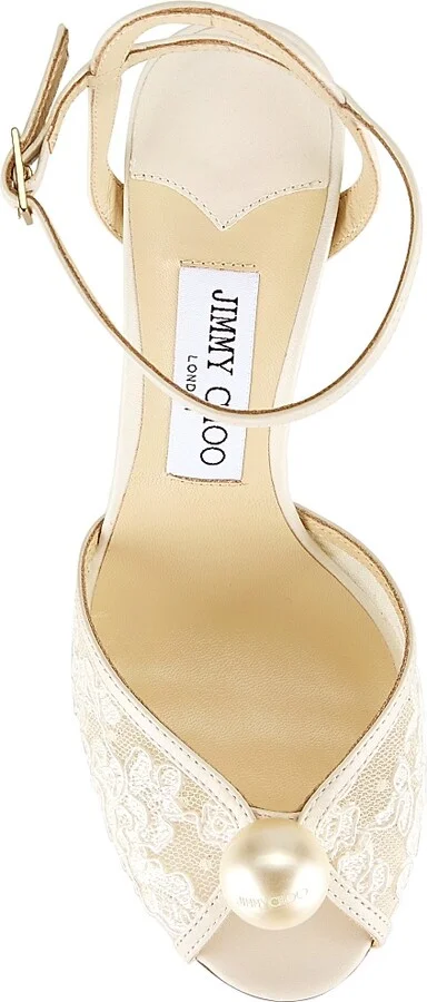 Women's Sacora 85MM Floral Lace Sandals - Ivory White - Size 6 - Image 5