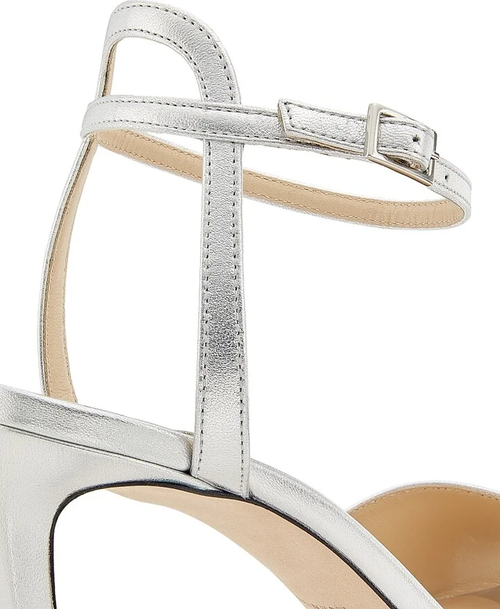 Women's Sacora 85MM Metallic Leather Sandals - Silver - Size 5.5 - Image 5