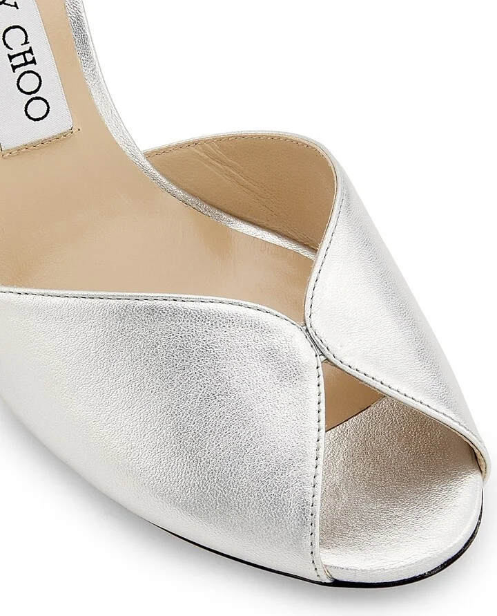 Women's Sacora 85MM Metallic Leather Sandals - Silver - Size 5.5 - Image 6