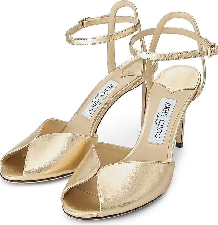 Women's Sacora 85MM Metallic Leather Sandals - Silver - Size 5.5 - Image 7