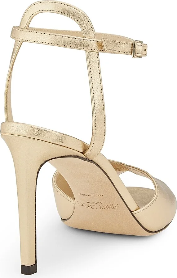 Women's Sacora 85MM Metallic Leather Sandals - Silver - Size 5.5 - Image 8