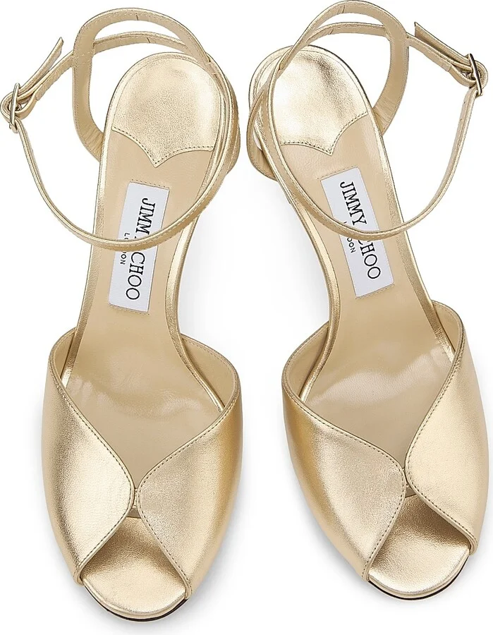 Women's Sacora 85MM Metallic Leather Sandals - Silver - Size 5.5 - Image 9