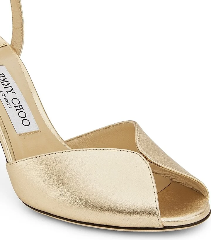 Women's Sacora 85MM Metallic Leather Sandals - Silver - Size 5.5 - Image 11