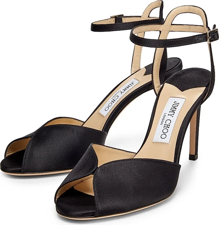 Women's Sacora 85MM Satin Sandals - Black - Size 5 - Image 2