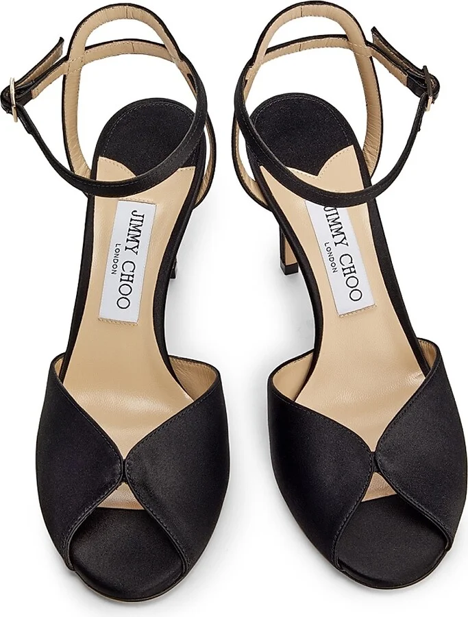 Women's Sacora 85MM Satin Sandals - Black - Size 5 - Image 4