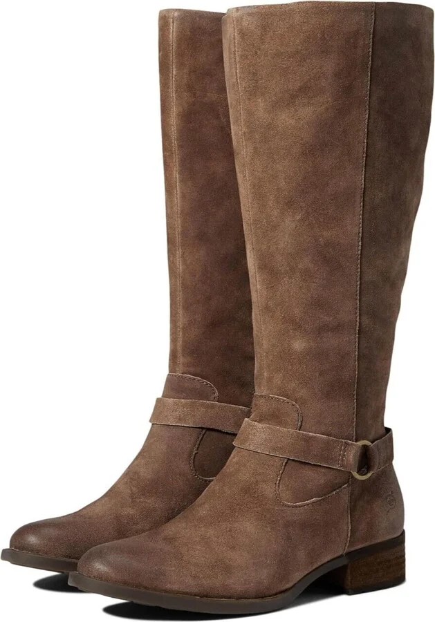 Women's Saddler Boot Taupe Distresed Suede
