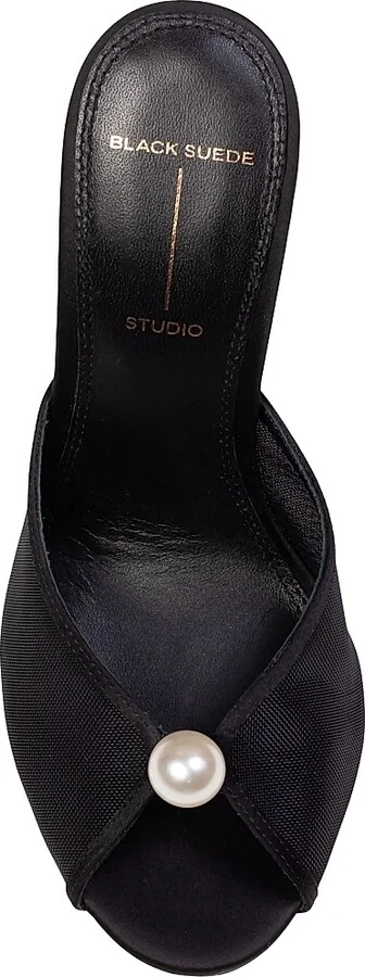 Women's Sadie 100MM Satin Sandals - Black Satin - Size 7 - Image 6