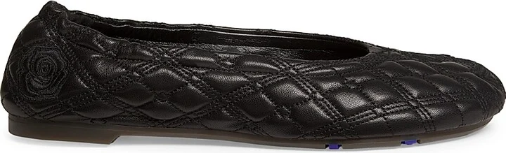 Women's Sadler Quilted Leather Ballerina Flats - Black - Size 5