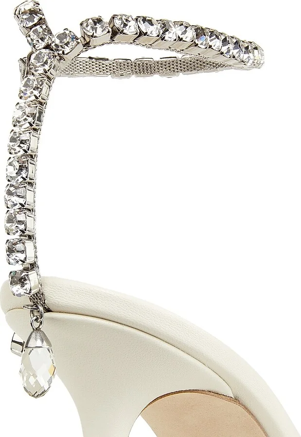 Women's Saeda 85MM Crystal-Embellished Ruched Tulle Pumps - Ivory Crystal - Size 5.5 - Image 5