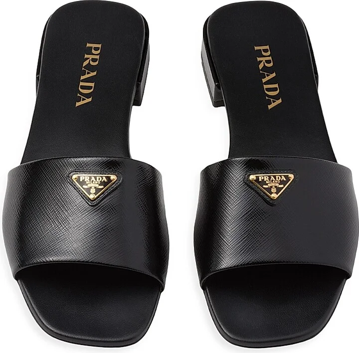 Women's Saffiano Patent Leather Slides - White - Size 7 - Image 7