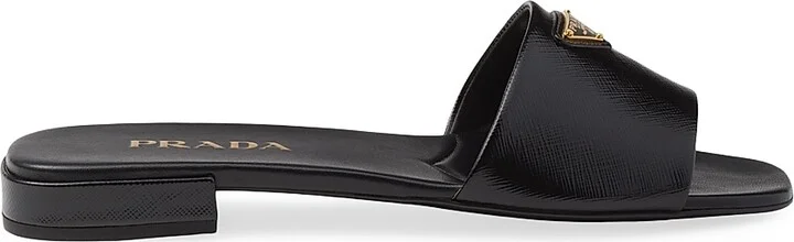 Women's Saffiano Patent Leather Slides - White - Size 7 - Image 11