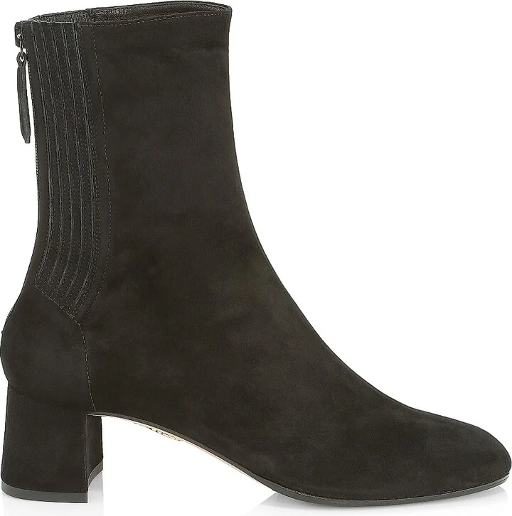 Women's Saint Honore 50MM Suede Booties - Black - Size 11