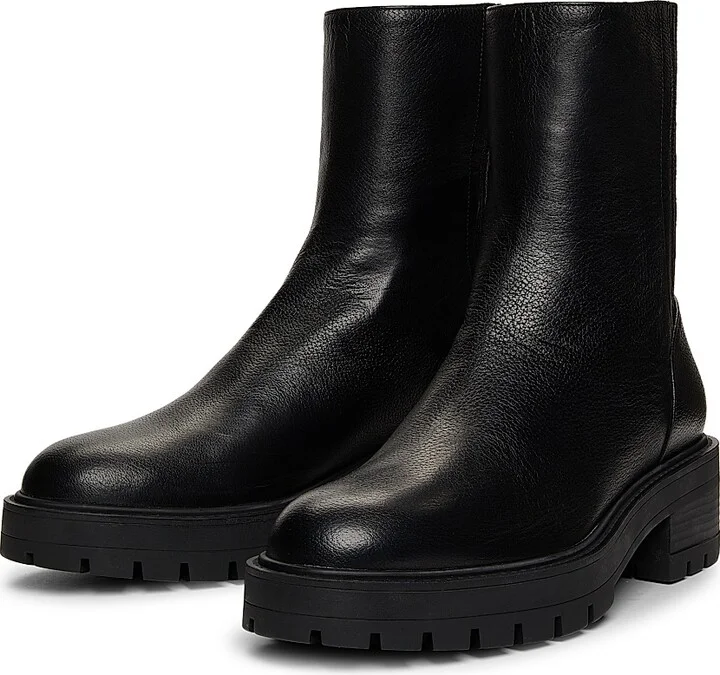 Women's Saint Honore Leather Combat Booties - Black - Size 6 - Image 2