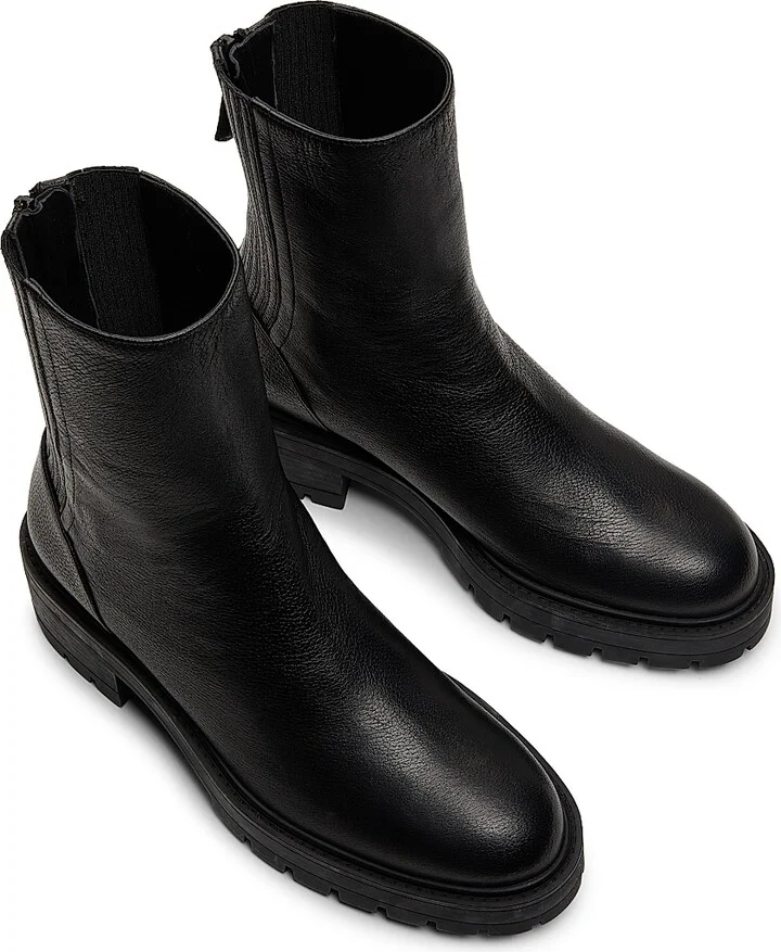 Women's Saint Honore Leather Combat Booties - Black - Size 6 - Image 4
