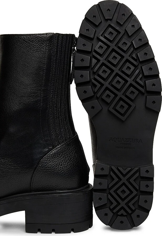Women's Saint Honore Leather Combat Booties - Black - Size 6 - Image 6
